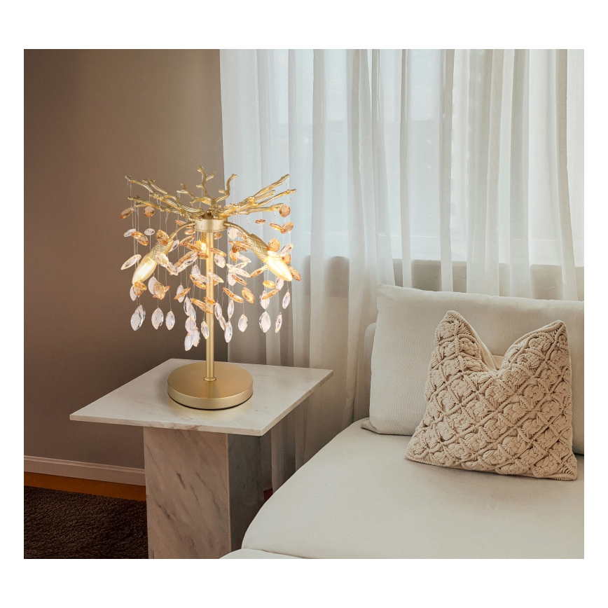 Globo - Gouden tafellamp 3xE14/40W/230V