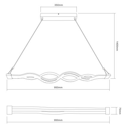 Globo - LED Hanglamp aan koord dimbaar 1xLED/30W/230V + afstandsbediening