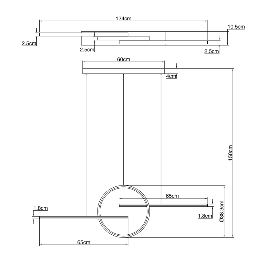 Globo - LED Hanglamp aan koord LED/50W/230V + afstandsbediening