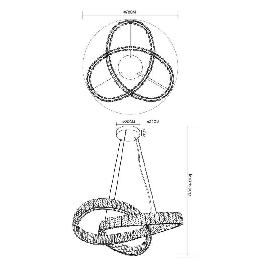 Globo - LED dimbare hanglamp aan kabel LED/110W/230V 2700-6000K Ø 78 cm + afstandsbediening