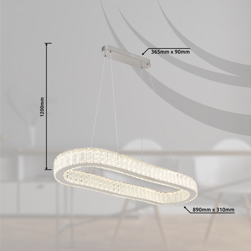 Globo - Lustre LED dimmable sur câble LED/58W/230V 2700-6000K avec télécommande