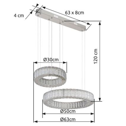 Globo - LED dimbare hanglamp aan kabel LED/80W/230V 2700-6000K + afstandsbediening