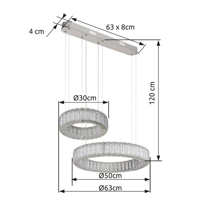 Globo - LED dimbare hanglamp aan kabel LED/80W/230V 2700-6000K + afstandsbediening