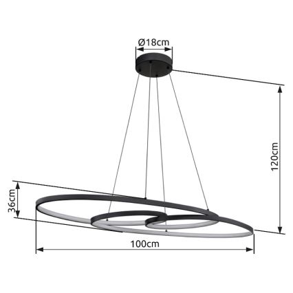 Globo - Lustre LED sur câble LED/39W/230V 2700/4000/6500K