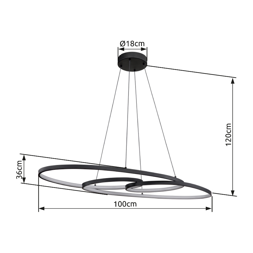 Globo - Lustre LED sur câble LED/39W/230V 2700/4000/6500K