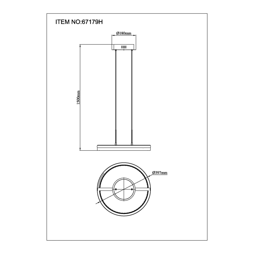 Globo - LED-hanglamp aan kabel LED/40W/230V 3000/4000/6000K Ø 39,7 cm