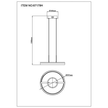 Globo - LED Hanglamp aan een koord LED/40W/230V 3000/4000/6000K diameter 39,7 cm bruin