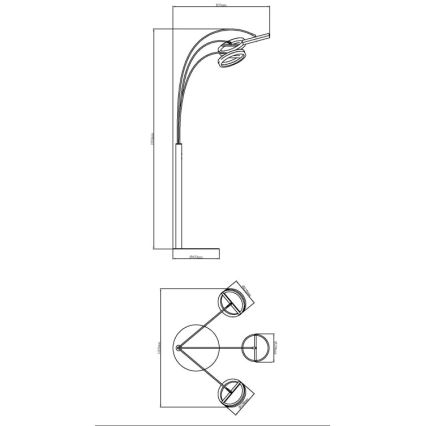 Globo - LED Dimbare vloerlamp met aanraakbediening LED/48W/230V 3000-6000K