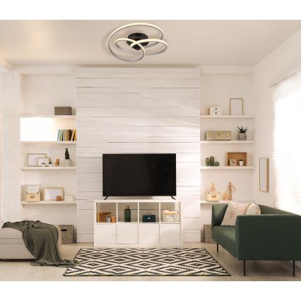Globo - LED Bevestigde Hanglamp LED/40W/230V 3000K mat chroom/zwart