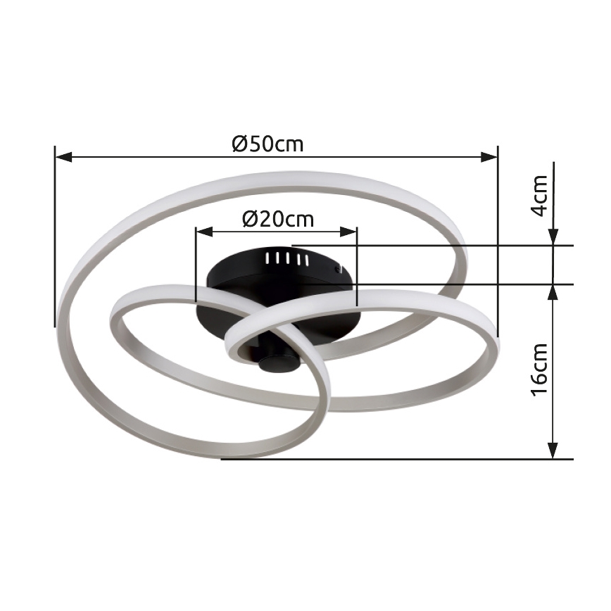 Globo - LED Bevestigde Hanglamp LED/40W/230V 3000K mat chroom/zwart