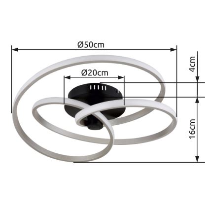 Globo - Plafonnier LED/40W/230V 3000K chrome mat/noir