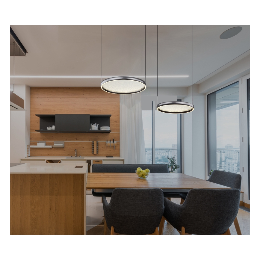 Globo - Dimbare LED hanglamp aan een koord LED/50W/230V 2700-6000K zwart + afstandsbediening
