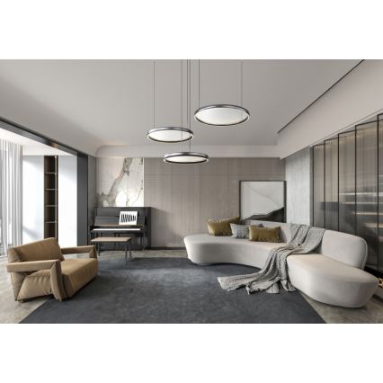 Globo - Dimbare LED hanglamp aan een koord LED/55W/230V 2700-6000K zwart + afstandsbediening
