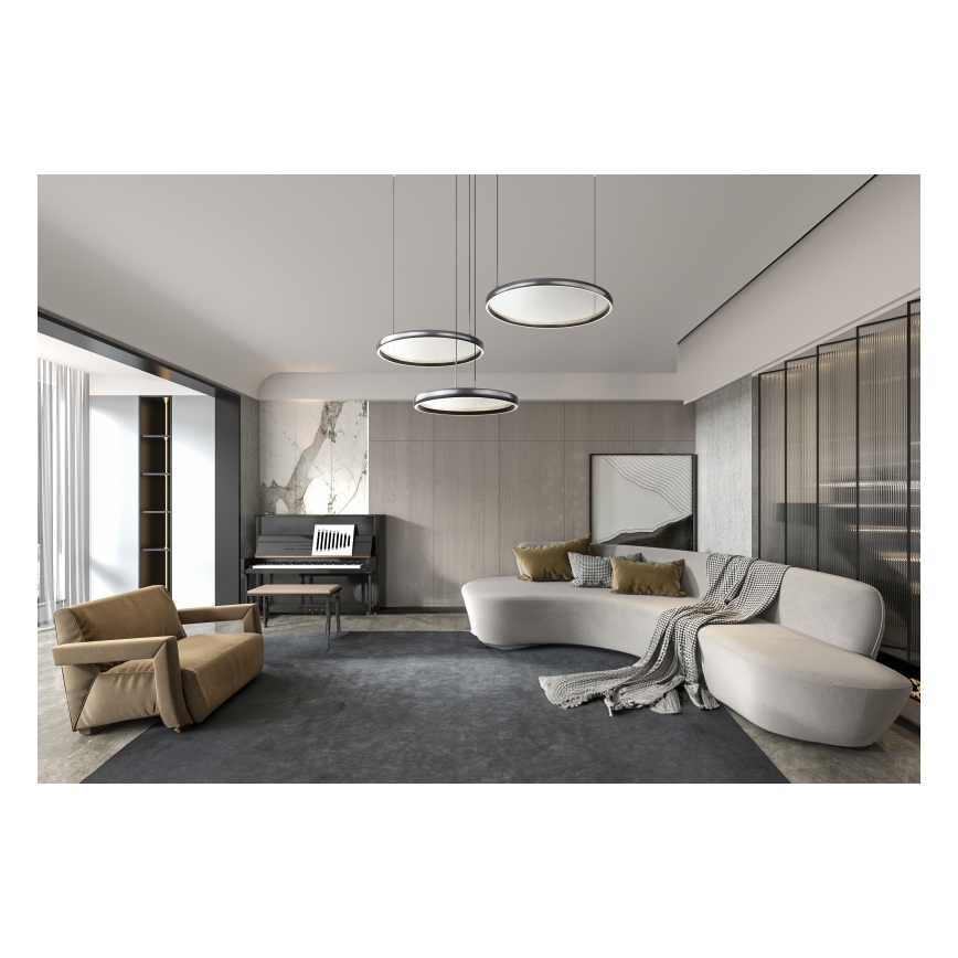 Globo - Dimbare LED hanglamp aan een koord LED/55W/230V 2700-6000K zwart + afstandsbediening