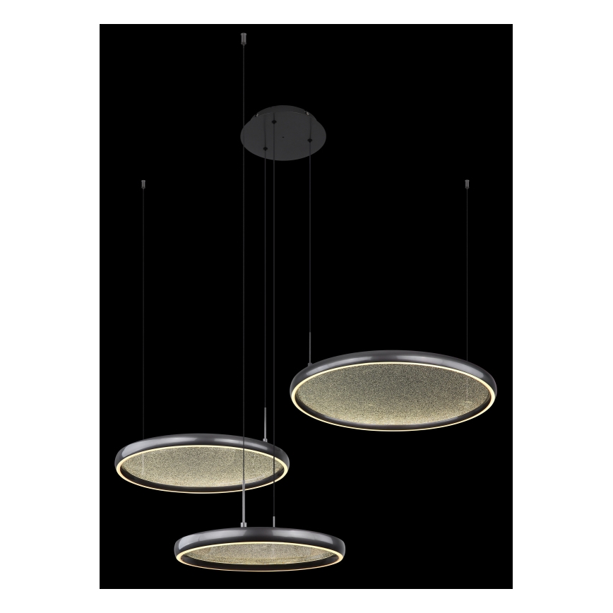Globo - Dimbare LED hanglamp aan een koord LED/55W/230V 2700-6000K zwart + afstandsbediening