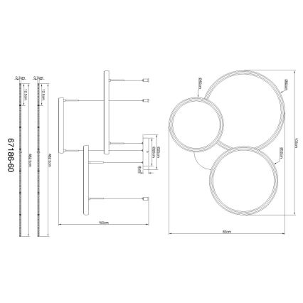 Globo - Dimbare LED hanglamp aan een koord LED/55W/230V 2700-6000K zwart + afstandsbediening