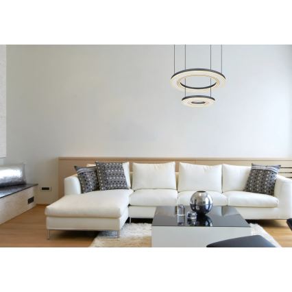 Globo - Dimbare LED hanglamp aan een koord LED/50W/230V 2700-6000K diameter 50 cm zwart + afstandsbediening