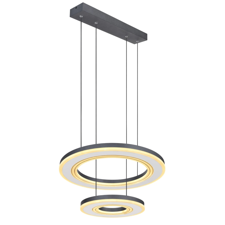 Globo - Dimbare LED hanglamp aan een koord LED/50W/230V 2700-6000K diameter 50 cm zwart + afstandsbediening
