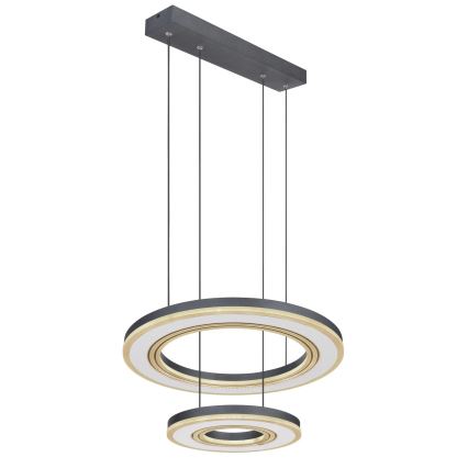 Globo - Dimbare LED hanglamp aan een koord LED/50W/230V 2700-6000K diameter 50 cm zwart + afstandsbediening