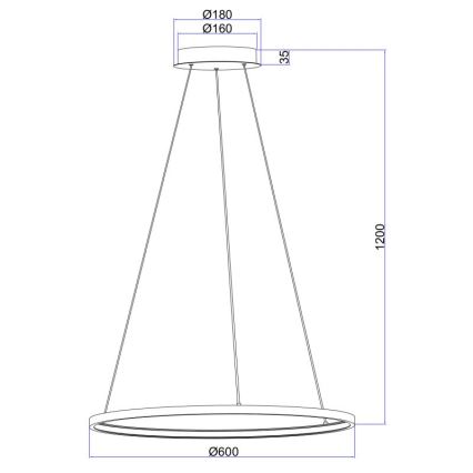 Globo - LED kroonluchter aan een streng LED / 29W / 230V