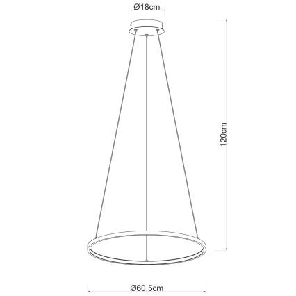 Globo - Suspension filaire LED LED/29W/230V marron