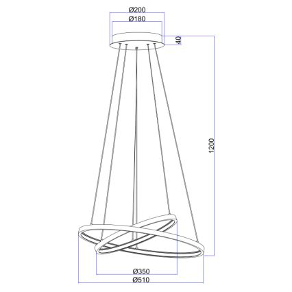 Globo - Suspension filaire à intensité variable 2xLED/21W/230V