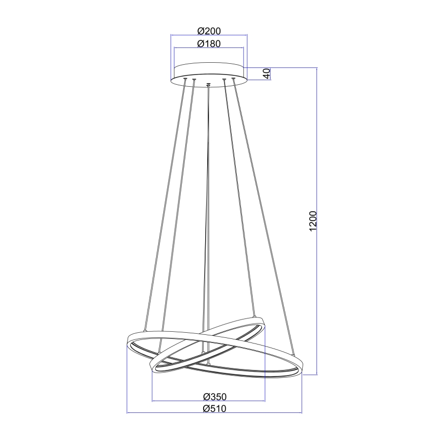 Globo - Suspension filaire à intensité variable 2xLED/21W/230V