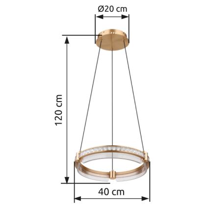 Globo - LED Dimbaar kristal Hanglamp aan een touw LED/36W/230V 2700K-6000K + afstandsbediening