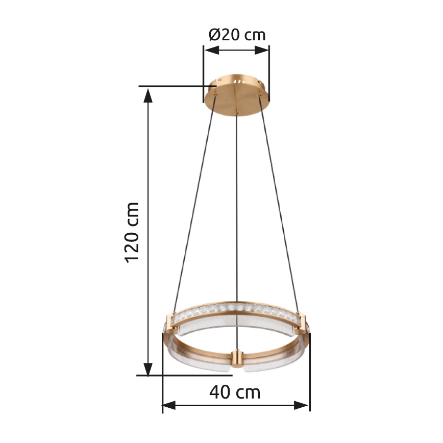 Globo - LED Dimbaar kristal Hanglamp aan een touw LED/36W/230V 2700K-6000K + afstandsbediening