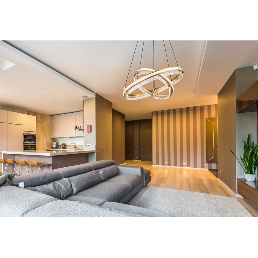 Globo - LED Dimbaar kristal Hanglamp aan een touw LED/78W/230V 2700K-6000K + afstandsbediening