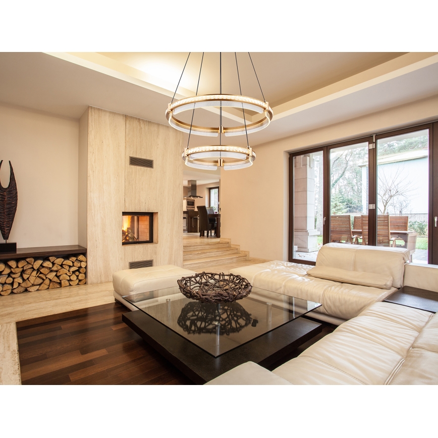 Globo - LED Dimbaar kristal Hanglamp aan een touw LED/78W/230V 2700K-6000K + afstandsbediening