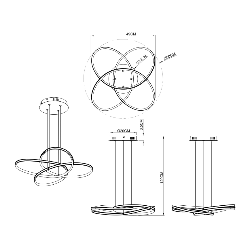Globo - LED Hanglamp aan een koord LED/30W/230V