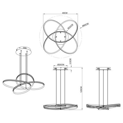 Globo - Suspension filaire LED/30W/230V