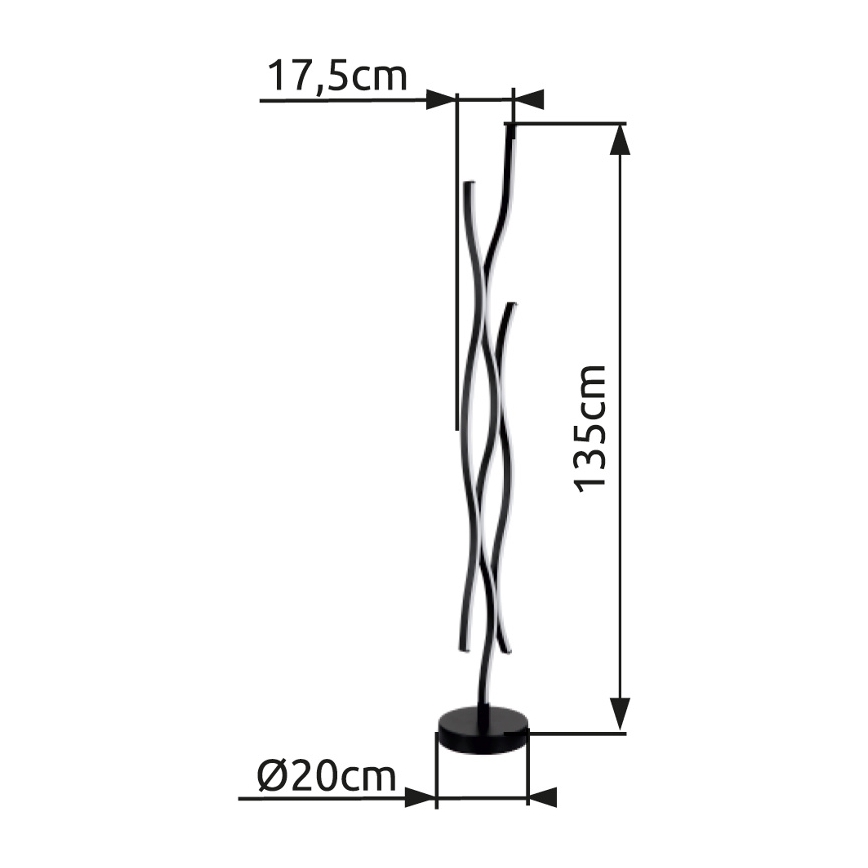 Globo - Staande LED Lamp LED/28W/230V 3000K zwart