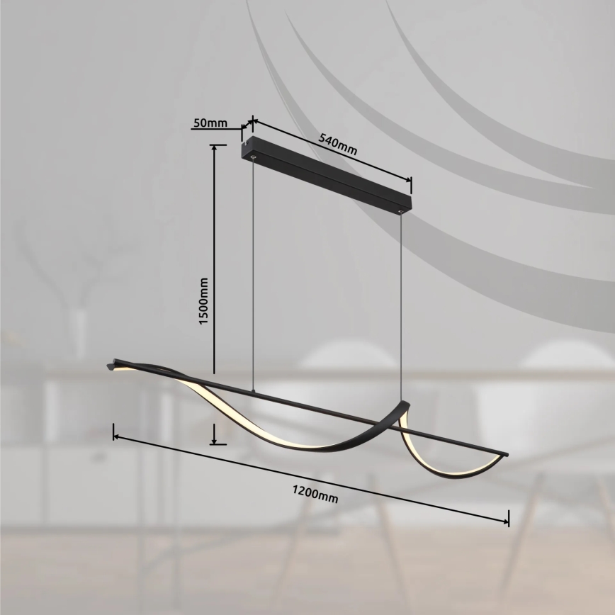 Globo - LED Hanglamp aan een koord LED/24W/230V 3000K zwart