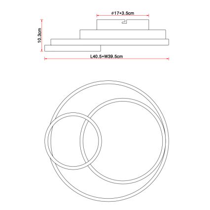 Globo - Plafonnier LED/36W/230V