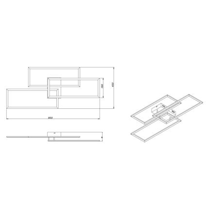 Globo - Plafonnier à intensité variable LED/58W/230V 3000-6000K + télécommande