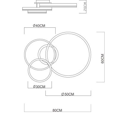 Globo - Dimbare LED-plafondlamp LED/72W/230V 2700-6000K 60x80 cm + afstandsbediening