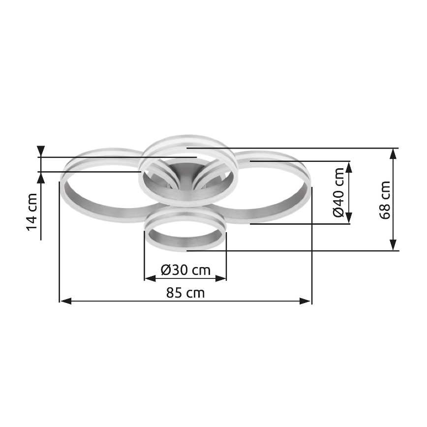 Globo - Plafonnier LED dimmable LED/90W/230V 2700-6000K 68x85 cm avec télécommande