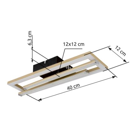 Globo - LED Plafondlamp LED/24W/230V 4000K goud