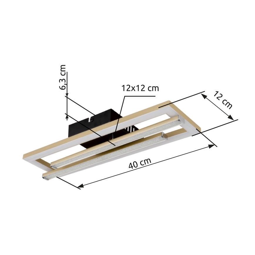 Globo - LED Plafondlamp LED/24W/230V 4000K goud