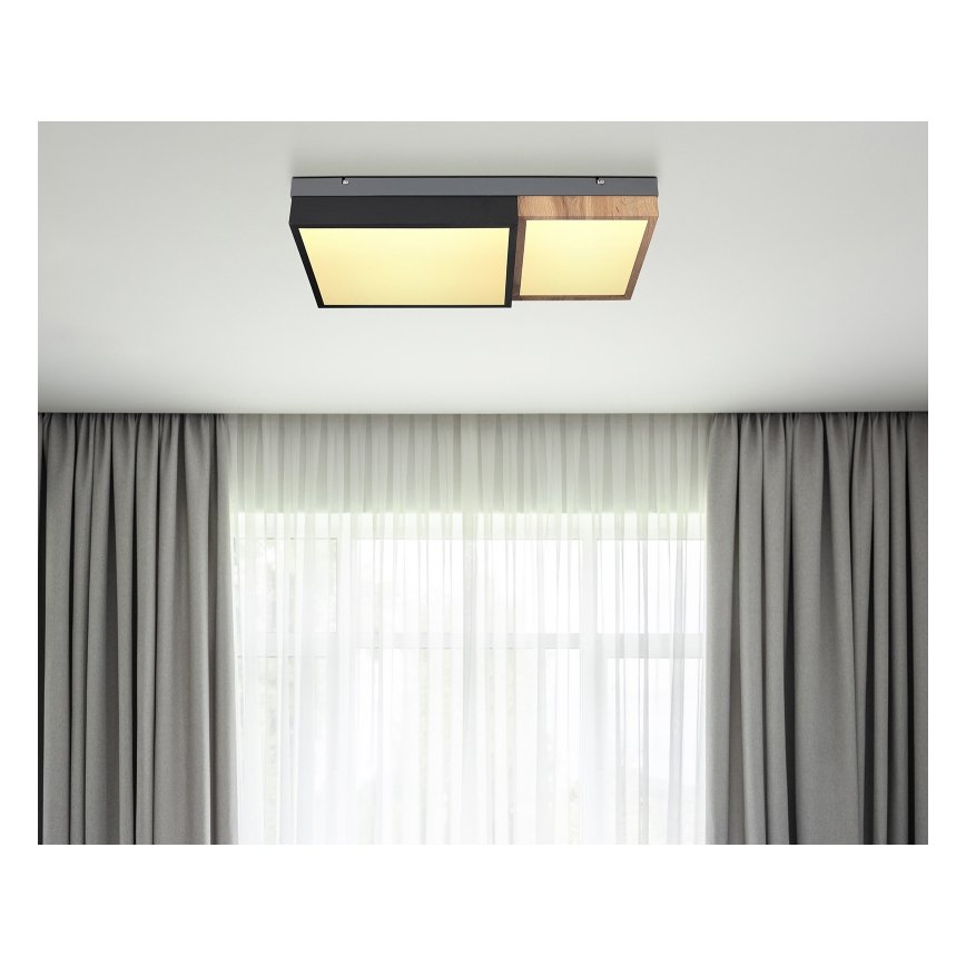 Globo 67286-30 - LED-plafondlamp GUNDI LED/30W/230V 35x65 cm bruin/zwart