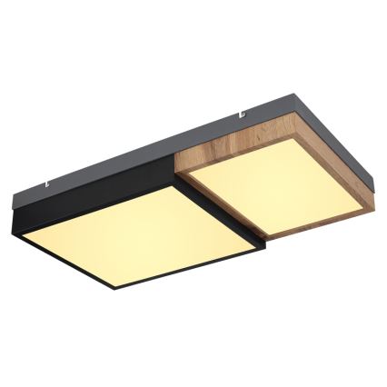 Globo 67286-30 - LED-plafondlamp GUNDI LED/30W/230V 35x65 cm bruin/zwart