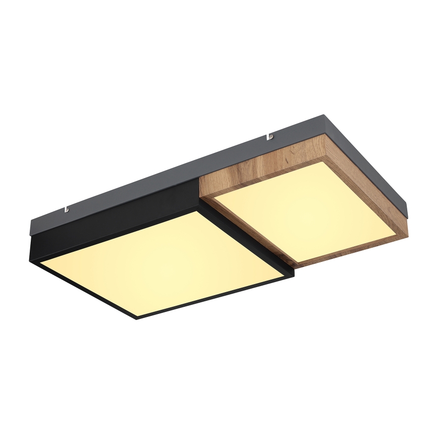 Globo 67286-30 - LED-plafondlamp GUNDI LED/30W/230V 35x65 cm bruin/zwart