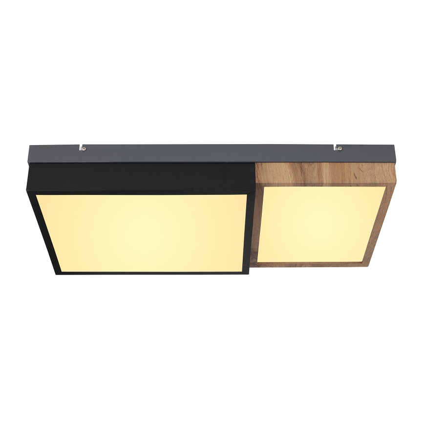 Globo 67286-30 - LED-plafondlamp GUNDI LED/30W/230V 35x65 cm bruin/zwart