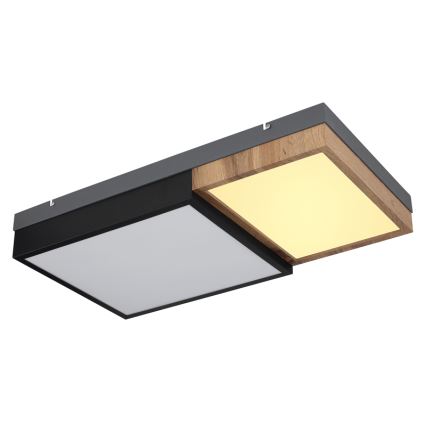 Globo 67286-30 - LED-plafondlamp GUNDI LED/30W/230V 35x65 cm bruin/zwart
