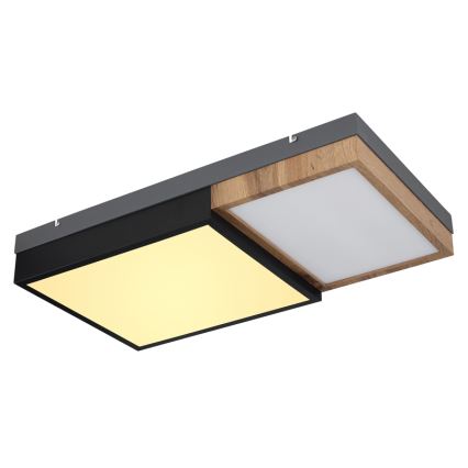 Globo 67286-30 - Plafonnier LED GUNDI LED/30W/230V 35x65 cm marron/noir