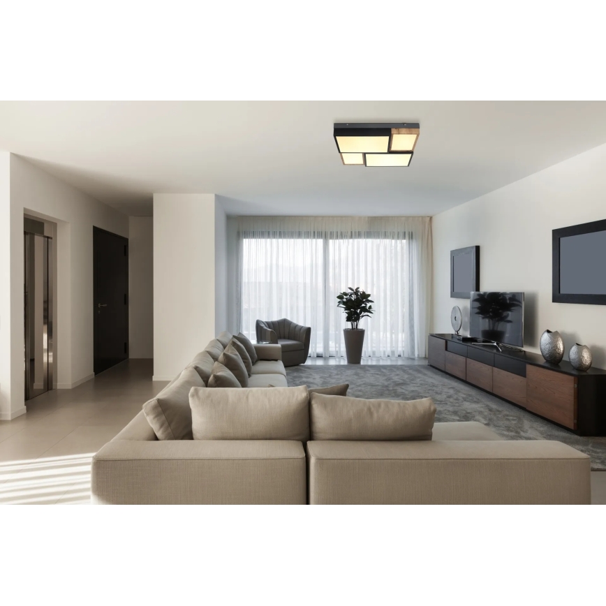 Globo 67286-50 - LED plafondlamp GUNDI LED/50W/230V 60x60 cm bruin/zwart
