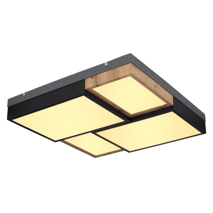 Globo 67286-50 - LED plafondlamp GUNDI LED/50W/230V 60x60 cm bruin/zwart