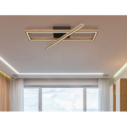Globo 67287D1 - LED plafondlamp MANDERA LED/36W/230V 20x80 cm bruin